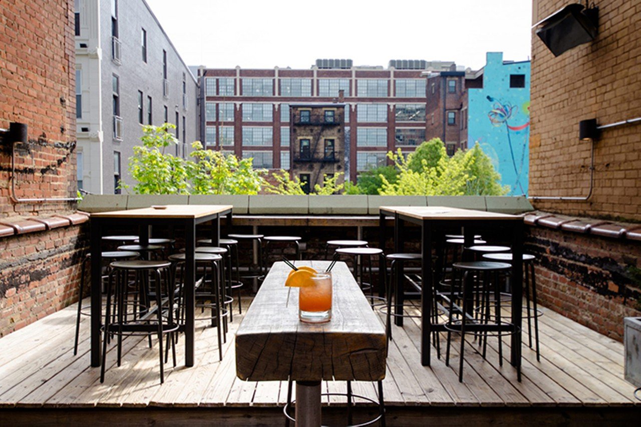 Krueger's Tavern
1211 Vine St., Over-the-Rhine
The restaurant&#146;s upstairs patio offers a birds&#146;-eye view of the action on Vine Street, plus Krueger&#146;s full menu. Try their veggie burger &#151; it&#146;s the best in the city. But if you&#146;re looking to drink your dinner, opt for a shareable pitcher like the Gin and Juice, with house-infused bathtub gin, fresh-squeezed orange juice and West Sixth Brewing Lemongrass wheat beer.
Photo: Kellie Coleman