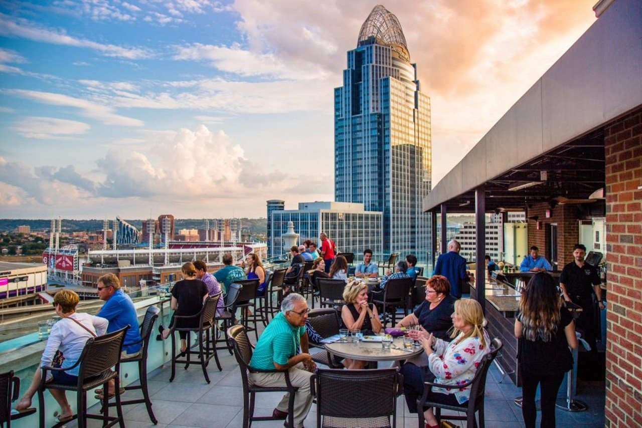 Top of the Park at The Phelps
506 E. Fourth St., Downtown
On the roof of the downtown Marriott hotel, catch 360-degree views of the city and the river from its vantage point at the base of Lytle Park. Amenities include tabletop fire features, TVs and live music, plus a tapas menu with snack options like sliders, charcuterie and chocolate churros.
Photo: Hailey Bollinger