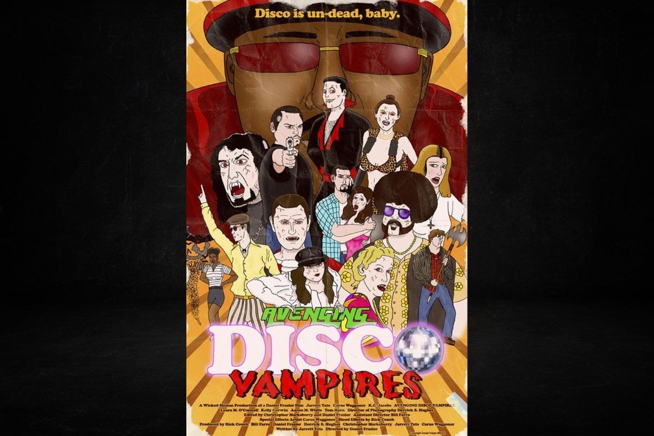 Avenging Disco Vampires (2001)
Described as a “terrible and wonderful at the same time” D movie from Reddit user u/jeffyagalpha, Avenging Disco Vampires, was directed by Daniel Frazier and written by the late Jarrett Tate. The story is set in Rabbit Hash and follows Jacob and Frank Caesar, two murderous fugitives who have chosen the town’s surrounding woods to bury their latest victim. But little do they know, in Rabbit Hash, when the sun goes down, the vampires come out to disco at The Funk Haven. Now, Master Disco Vampire Desmodus returns to lead his minions to the Vampire Promised Land, but Rabbit Hash’s other vampire clan, a modern Gothic group called The Crypts, is plotting to wipe out the Disco Vampires and conquer the Vampire Promised Land for themselves. But don’t forget about Jake and Frank: They’re also here to battle the undead with the help of a deranged vampire hunter.