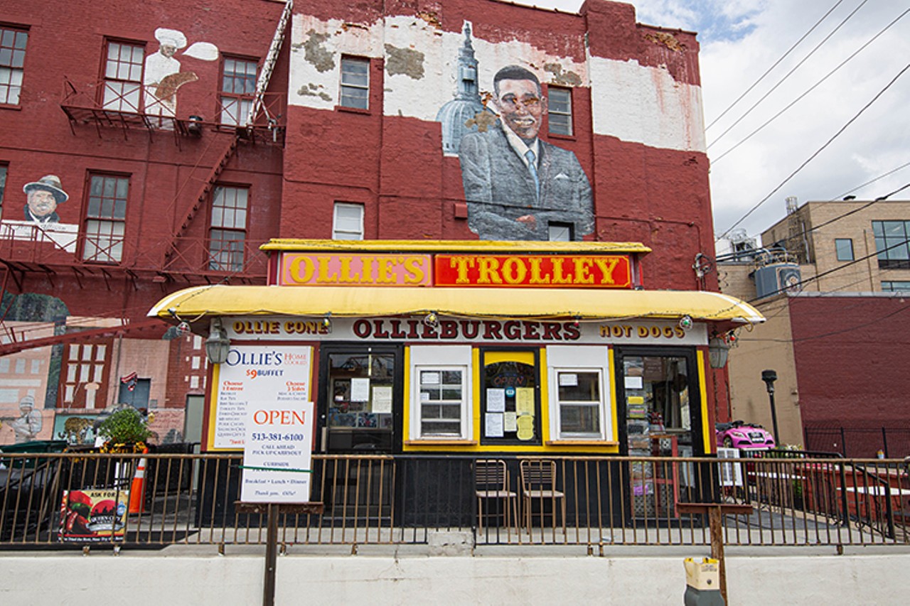 Ollie’s Trolley: Marvin Burger
1607 Central Ave., West End
Who it’s named after: The Cincinnati Ollie’s Trolley’s current owner, Marvin Smith
The burger: Features a patty seasoned with Ollie’s special blend, topped with lettuce, tomato, pickles, grilled onions and peppers, Swiss cheese and jalapeños. Served on a grilled Kaiser bun.