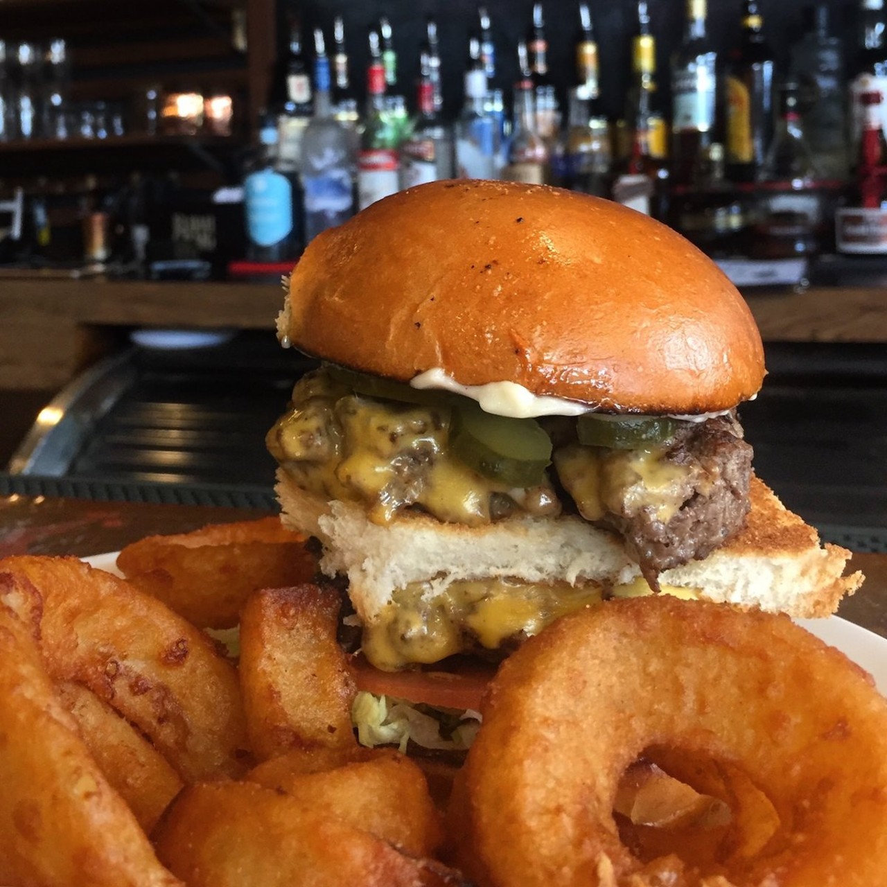 Brew House: Cameron Burger
1047 E. McMillan St., Walnut Hills
Who it’s named after: Jack Cameron, the restaurant and bar’s original owner
The burger: A double cheeseburger, with extra cheese.