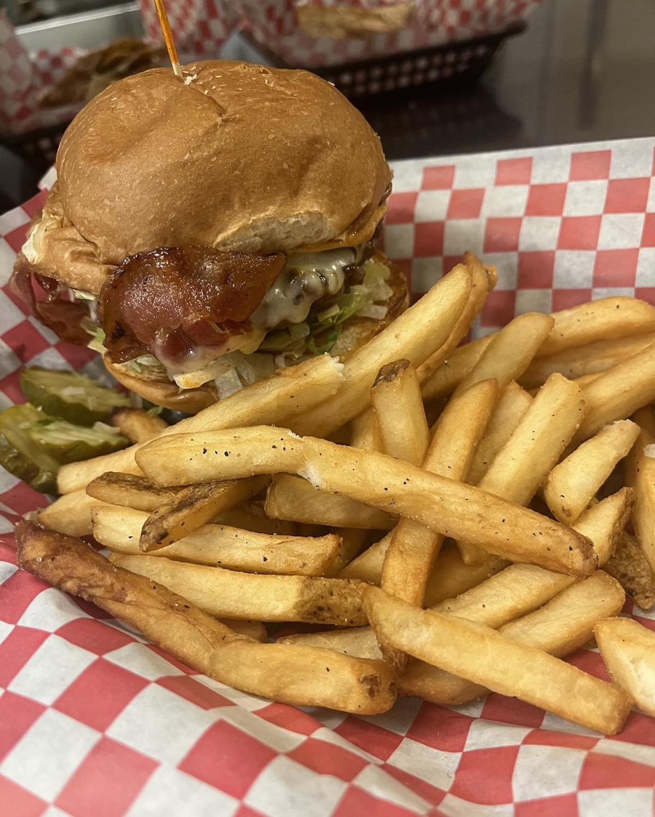 Chandler’s Burger Bistro: The Joey B
6135 Cleves Warsaw Pike, Delhi Township; 10533 Harrison Ave, Harrison
Who it’s named after: Cincinnati Bengals quarterback Joe Burrow
The burger: A Cajun-inspired burger in honor of Burrow’s time at Lousiana State University. It features bacon, pepper jack, lettuce, pickles and cajun mayo.