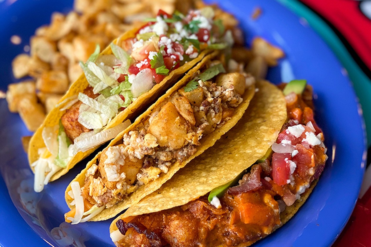 Fuzzy's Taco Shop
165 W. McMillan St., CUF // Carry-Out Available
Shredded Brisket Taco: Shredded brisket served on a soft corn tortilla and topped with garlic sauce, lettuce, tomatoes, shredded cheese, cilantro, and feta.
Breakfast Taco: Egg & cheese served on a flour tortilla with choice of bacon, potato or Chorizo
Shredded Chicken Taco: Shredded chicken served on a soft corn tortilla and topped with garlic sauce, lettuce, tomatoes, shredded cheese, cilantro, and feta.
Photo: Fuzzy's Taco Shop