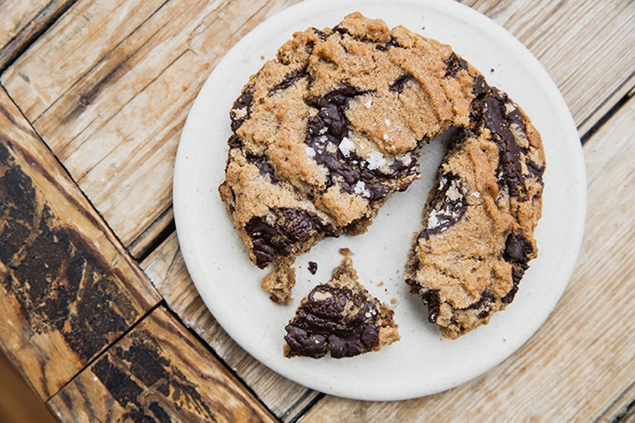 A Brown Bear Bakery Salted Chocolate Chip Cookie
16 E. 13th St., Over-the-Rhine
Cincinnati pastry artist Blair Fornshell uses all-natural ingredients to create so-beautiful-you-almost-feel-bad-about-eating-them desserts, such as their beloved salty chocolate cookies, savory scones, cinnamon rolls, lemon bars and more. The OTR bakery and caf&eacute; space is the perfect blend of old and new and has a very Lower Manhattan vibe. 
Photo: Hailey Bollinger