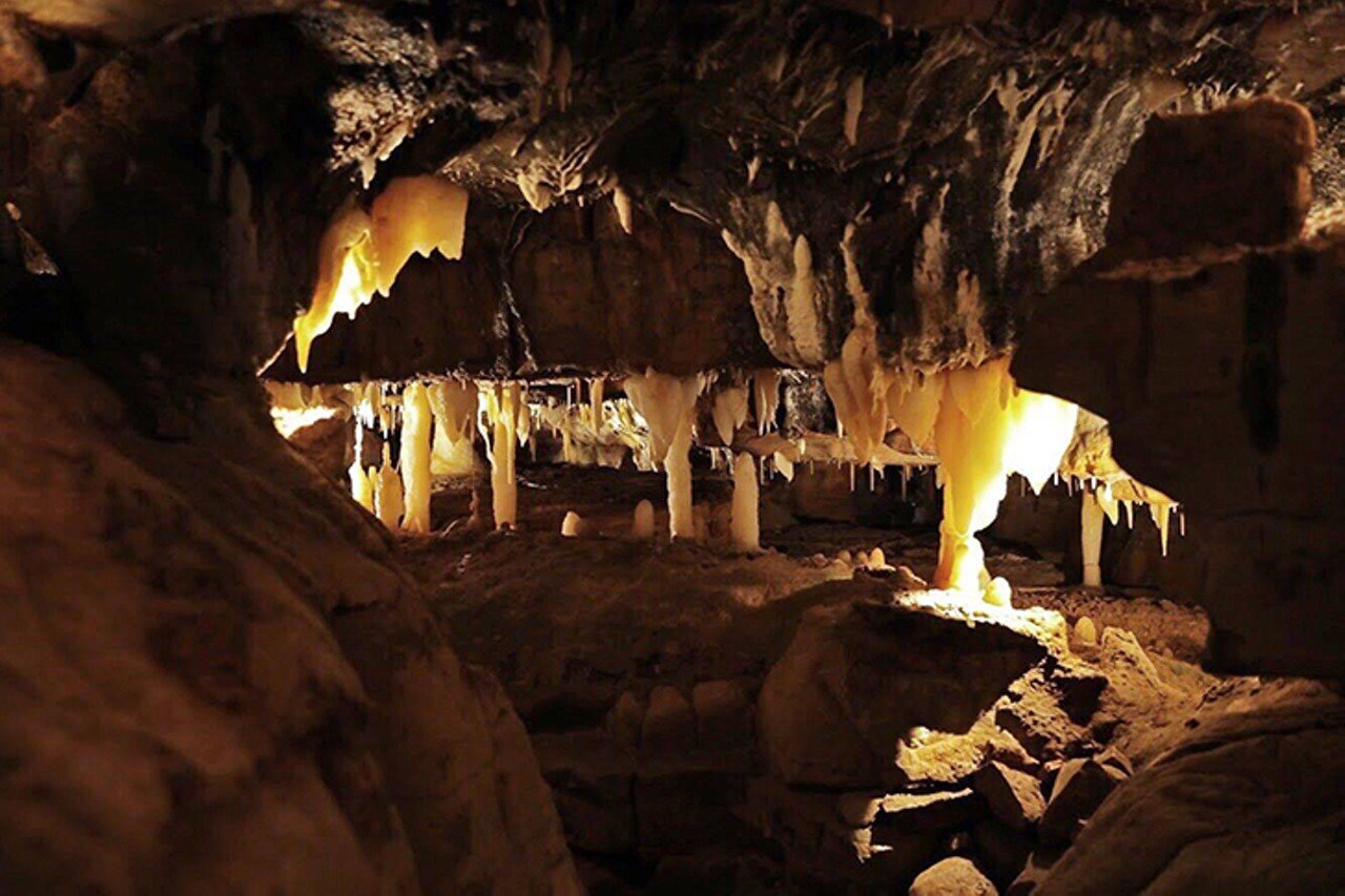 Ohio Caverns
2210 OH-245, West Liberty, Ohio
Distance: 2 hours
The Ohio Caverns is the largest cave system in Ohio and contains a plethora of crystal formations throughout this 35-acre park. The cavern stays at 54 degrees year-round and people from all around the world come to discover different colors and formations including The Crystal King, the largest stalactite in Ohio. Reopens to the public on March 15. 
Photo via Facebook.com/OhioCaverns