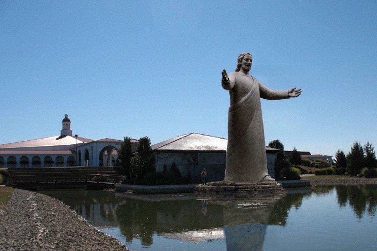 “Hug Me Jesus”
903 Union Road, Monroe
After a lightning fire destroyed a giant Jesus statue known as "Touchdown Jesus" that brought national attention to the Solid Rock Church in Monroe in 2010, the church couldn’t go without and replaced the monument in 2012. The giant Lux Mundi statue designed by Tom Tsuchiya, affectionately nicknamed "Hug Me Jesus," is visible from I-75.