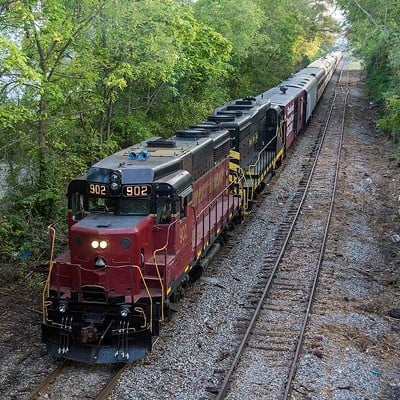 Board the Cincinnati Dinner Train for a Culinary AdventureAll aboard this vintage train featuring restored ‘50s-era dining cars. The Cincinnati Dinner Train leaves the station every Saturday March-December from the rear parking lot of the Green Sales Company in Roselawn and traverses south to the downtown Cincinnati riverfront before reversing course back north. On board, you’ll receive a four-course dinner with an entree (a choice of prime rib, salmon or chicken in a white wine sauce), along with an appetizer, salad, vegetable, baked potato and dessert. The train has a strict business casual dress code, but travelers are also highly encouraged to dress in their 1940s best.