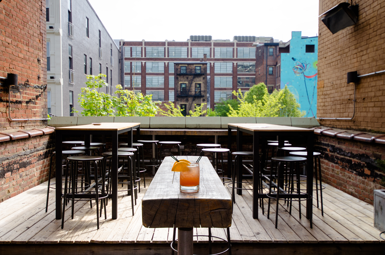 Krueger’s Tavern
1313 Vine St., Over-the-Rhine
This New American-style eatery features a concise menu of snacks, greens, sides and sandwiches and a sleek rooftop patio offering you a view of Over-the-Rhine. If you’re into veggie offerings, their veggie burger – crafted with a housemade veggie patty, provolone, pesto mayo, mixed greens and pickle on a brioche bun – was voted one of the best in town by CityBeat’s readers. To drink, Krueger’s Tavern offers a selection of craft cocktails, like the Paloma De Barril (blanco tequila, grapefruit liqueur and house citrus soda) or the Sage Advice (vodka, apricot brandy, citrus, yuzu, jasmine and sage), as well as an extensive list of wines, beer and even martini service.