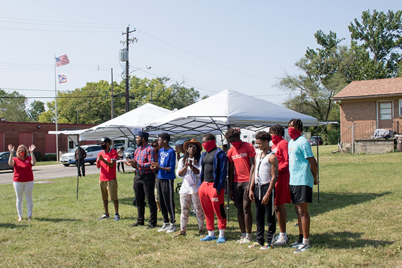 The youth apprentices who helped paint the mural included student athletes from Princeton City Schools