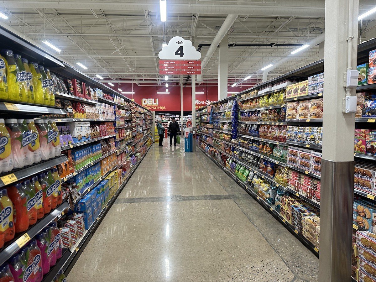 Aisle at the Grocery Outlet in Eldersburg, Maryland.