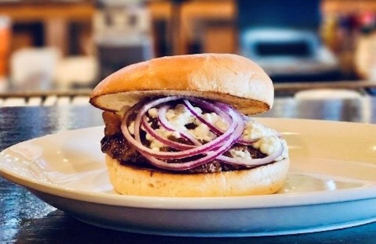 Champions Grille
3670 Werk Road, Western Hills
Bacon Jam Bleu Cheese Burger: 1/3-pound burger topped with bacon jam, red onion and bleu cheese crumbles on a Kaiser bun.