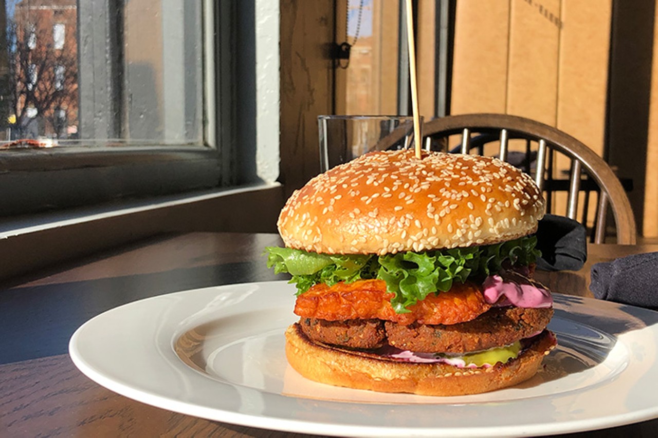 Goose & Elder
1800 Race St., Over-the-Rhine
$26 // 3-Course Dinner
Second course option: Veggie Burger, falafel burger, lettuce, tomato, onion, haloumi cheese, za'atar mayo, sesame bun