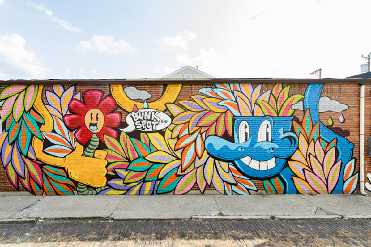 One of Jill Cleary&rsquo;s psychedelic &ldquo;Jibe&rdquo; murals