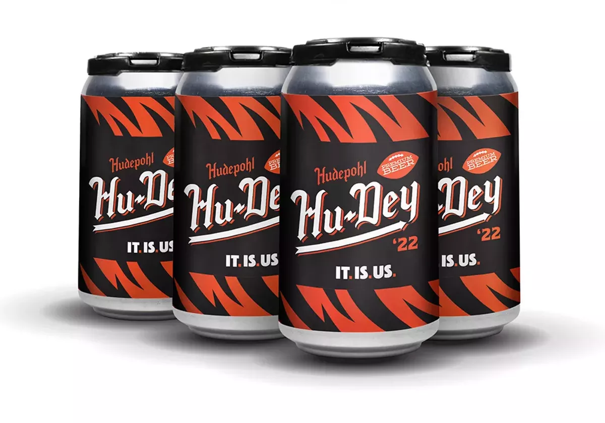 A rendering of the 2022 Hu-Dey beer cans