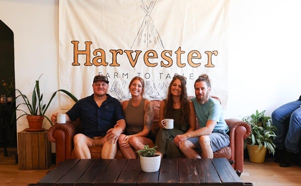 The owners, (from left to right): Brad Tucker, Jessica Tucker, Darci Davidson and Dwayne Davidson, at Harvester Farm to Table Restaurant in Blanchester, Ohio.