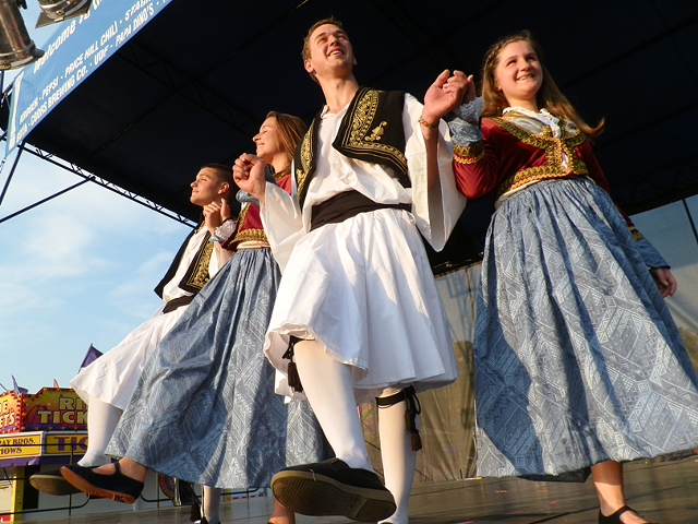 Traditional Greek dancing at Panegryi