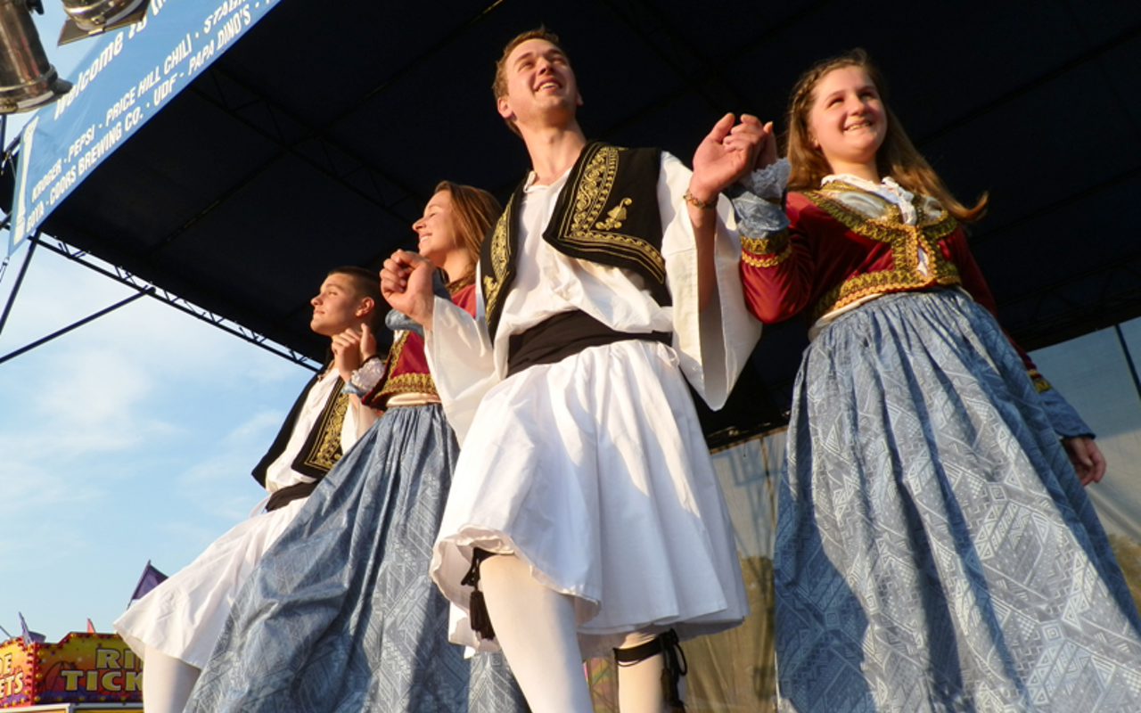 Traditional Greek dancing at Panegryi