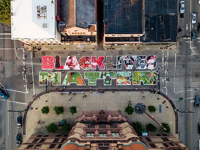 Black Lives Matter Mural on Plum Street.