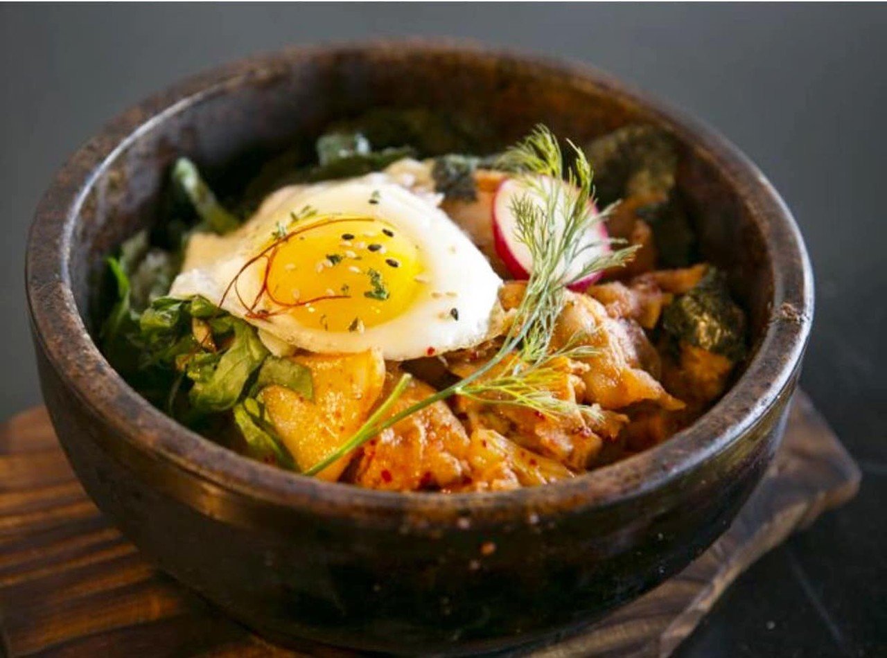 No. 9 Best Korean Restaurant: Dolsot Bistro
7876 Mason Montgomery Road, Mason
Must Try: Kimchi & Pork Belly Dolsot: Stir-fried pork belly and kimchi, with butter and red wine and topped with lettuce, bean sprouts, toasted seaweed and a sunny-side-up egg.