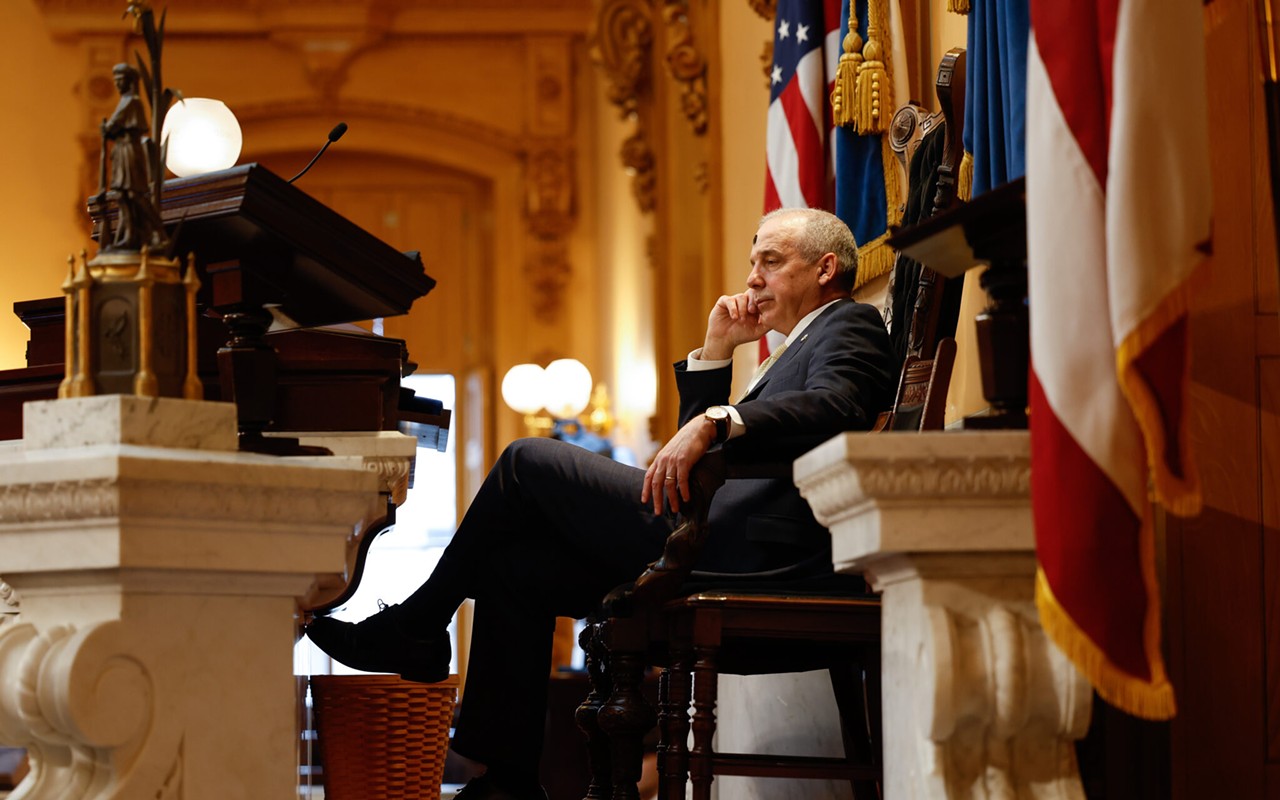 Ohio Senate President Matt Huffman, R-Lima, oversees the Senate session on Ash Wednesday, February 22, 2023, at the Statehouse in Columbus, Ohio.