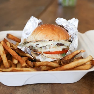 The Double Smash Burger at Harvester Farm to Table Restaurant