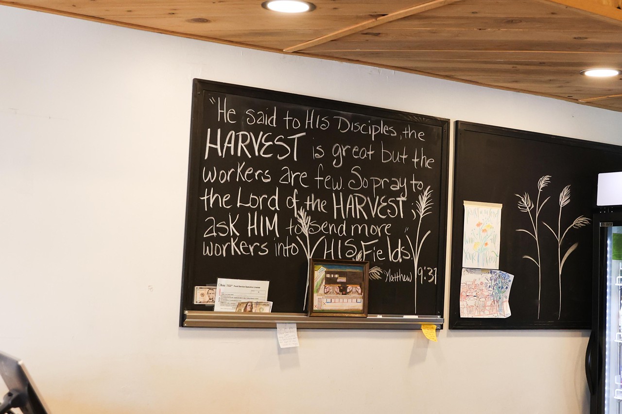 Inside Harvester Farm to Table Restaurant in Blanchester, Ohio.