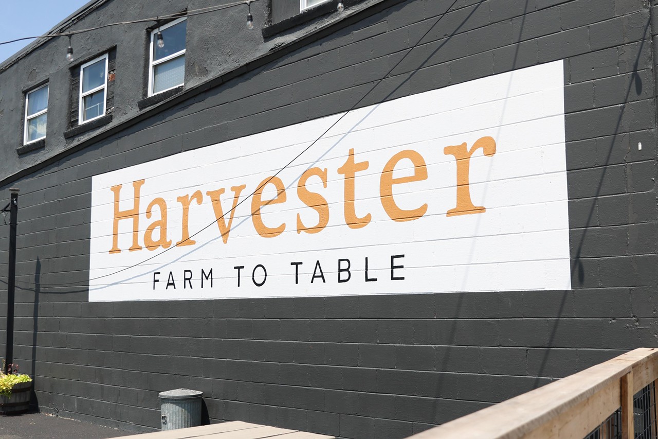 Outside Harvester Farm to Table Restaurant in Blanchester, Ohio.