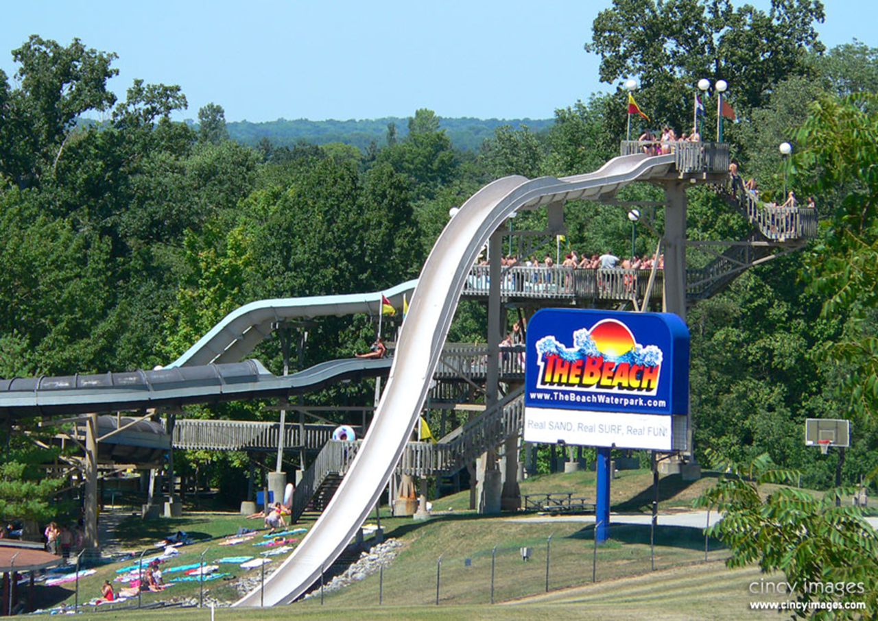 The Beach
The Beach was a water park located in Mason. It opened in 1985 and officially closed following the 2019 season. In 2022, it was sold to a Lexington attorney and developer who decided to keep the park permanently closed.
“The Beach Waterpark and honorable mention for Surf Cincinnati” -u/LLDD32
“Not a day goes by that I don’t have a fond memory of The Beach Waterpark run through my head :(” -u/Bull_Inna_ChinaShop
“God I miss that humongous, tall ass slide near the wave pool.” -u/Citizen_of_Danksburg