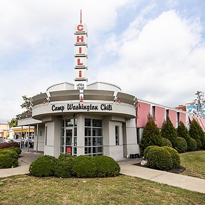 Camp Washington Chili	3005 Colerain Ave., Camp Washington Named one of the “10 Best Restaurants in Cincinnati” by USA Today, there’s no question as to why Camp Washington Chili has been operating since 1940. In addition to the amazing chili, the menu also includes burgers, grilled chicken, hot dogs, fries, coleslaw and salad – something for everyone.