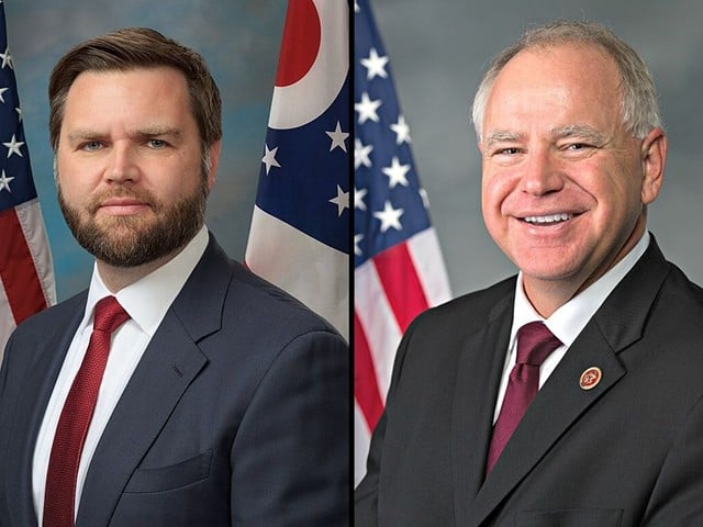 Sen. J.D. Vance (R-Ohio) and Minnesota Governor Tim Walz (D)