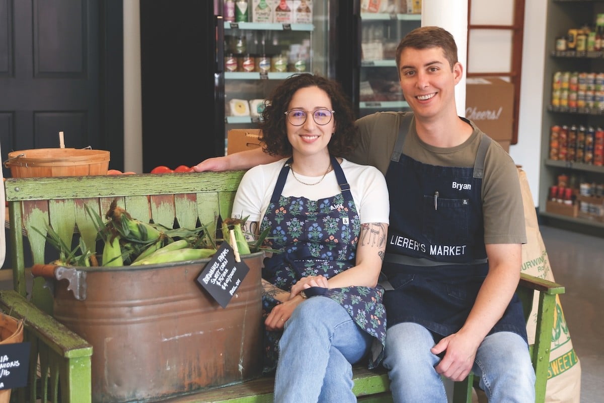 Lierer's Market owners Alex Heppner (L) and Bryan Lierer