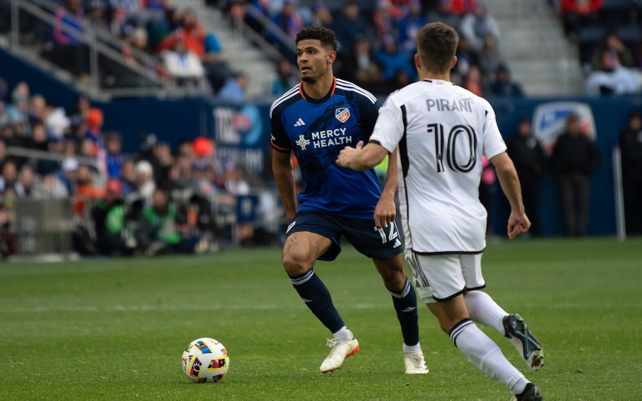 FCC defender Miles Robinson (12) looking for passing options - FC Cincinnati vs D.C. United 3/10/2024