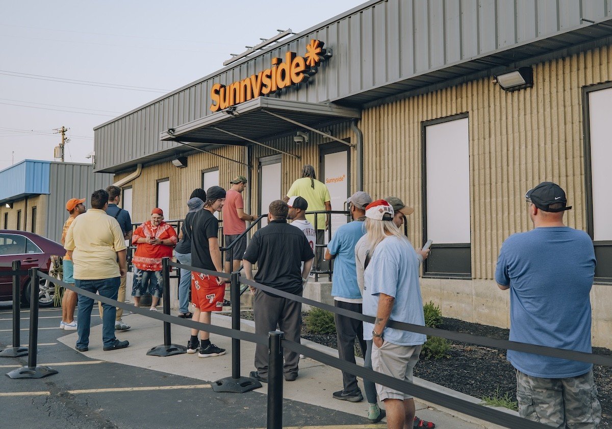 The first recreational marijuana sales at Sunnyside Recreational and Medical Marijuana Dispensary in Madisonville on Aug. 6, 2024