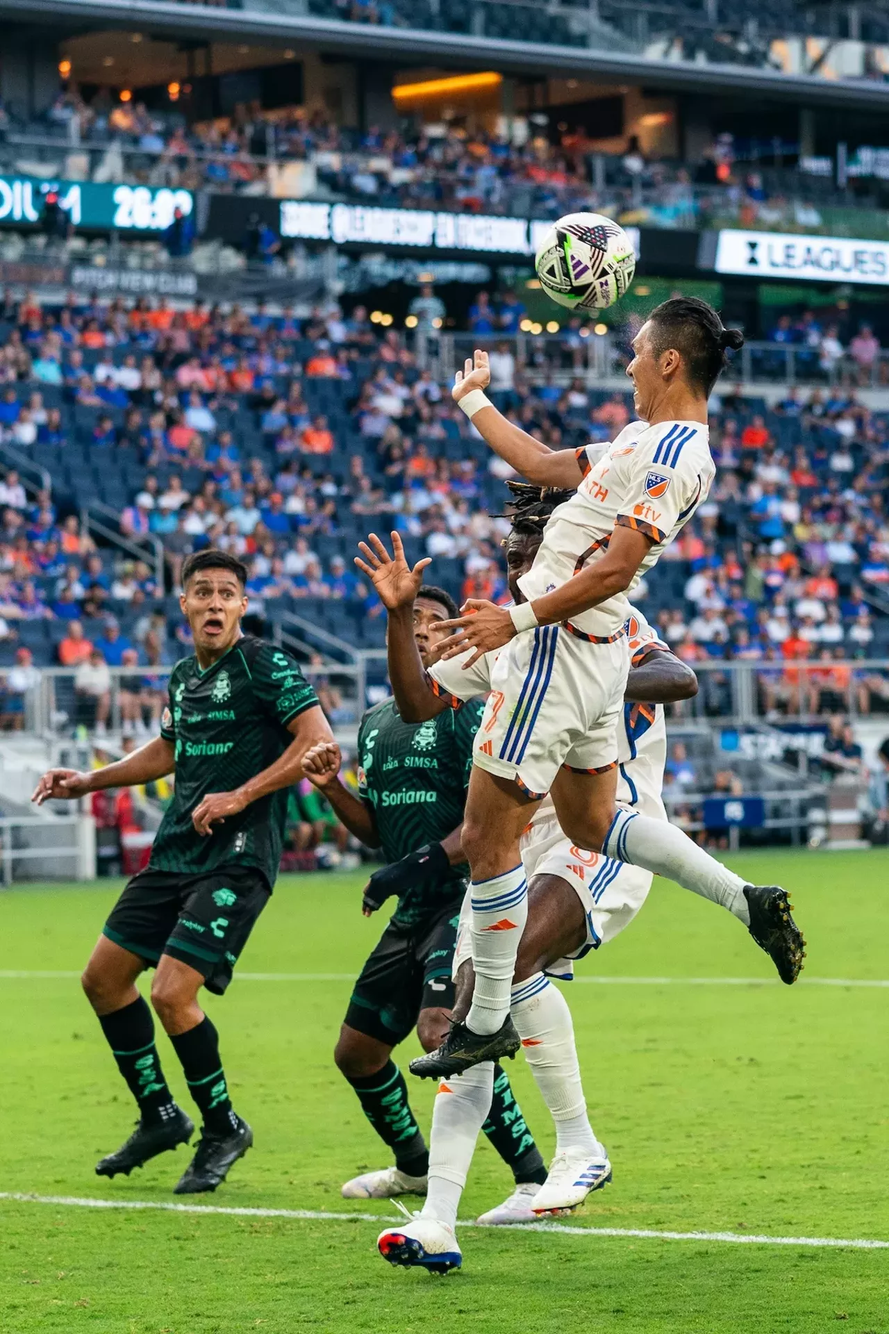 Headed effort from Yuya Kubo during corner kick | FC Cincinnati vs. Santos Laguna | Aug. 9, 2024