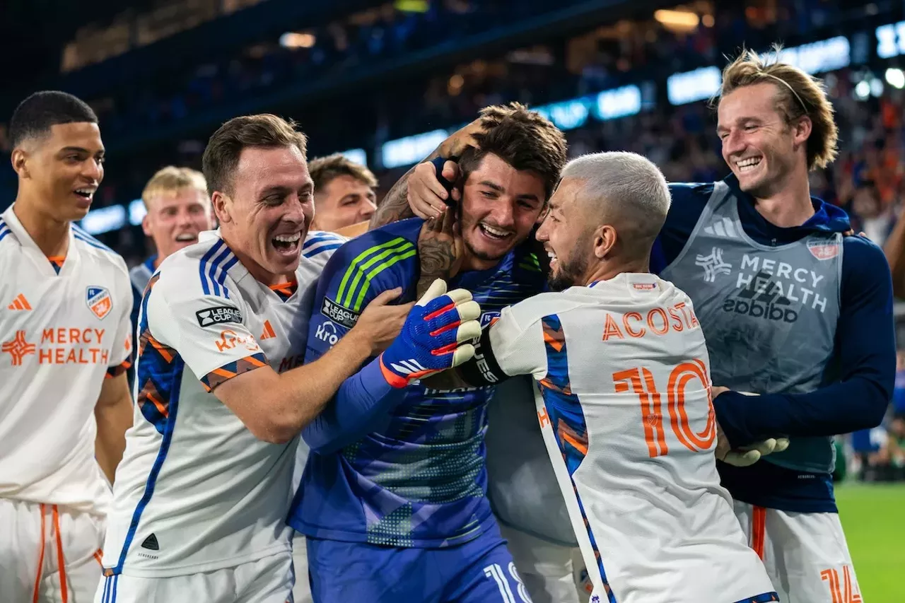 Roman Celantano celebrates Leagues Cup win with his team | FC Cincinnati vs. Santos Laguna | Aug. 9, 2024