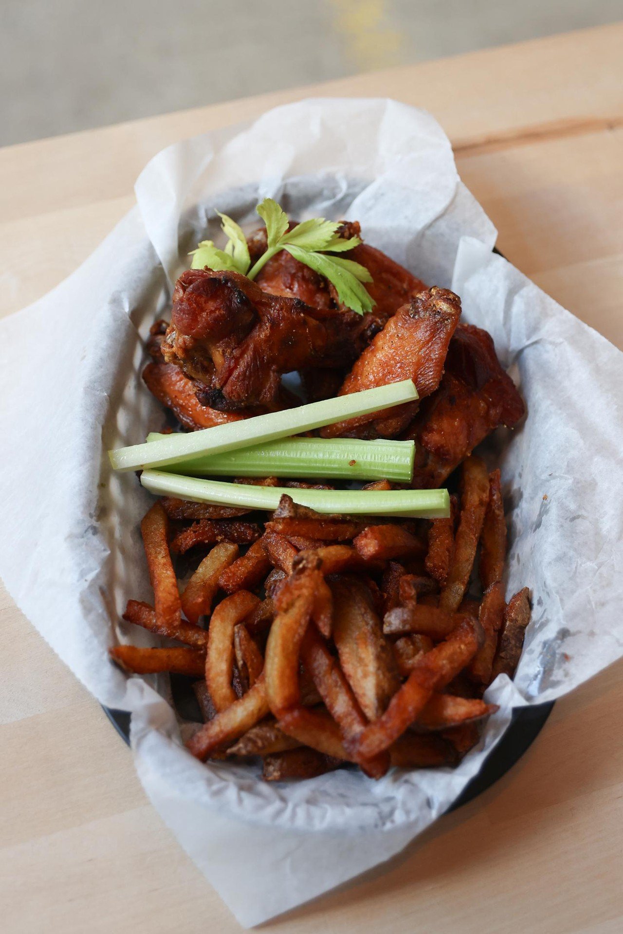 The smoked chicken wings at Alley Baby