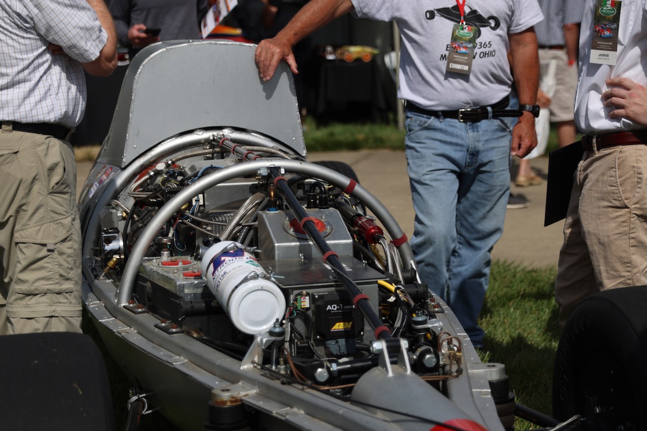 A close-up of a car at the 46th annual Cincinnati Concours d’Elegance car show on Sunday, June 9, 2024.