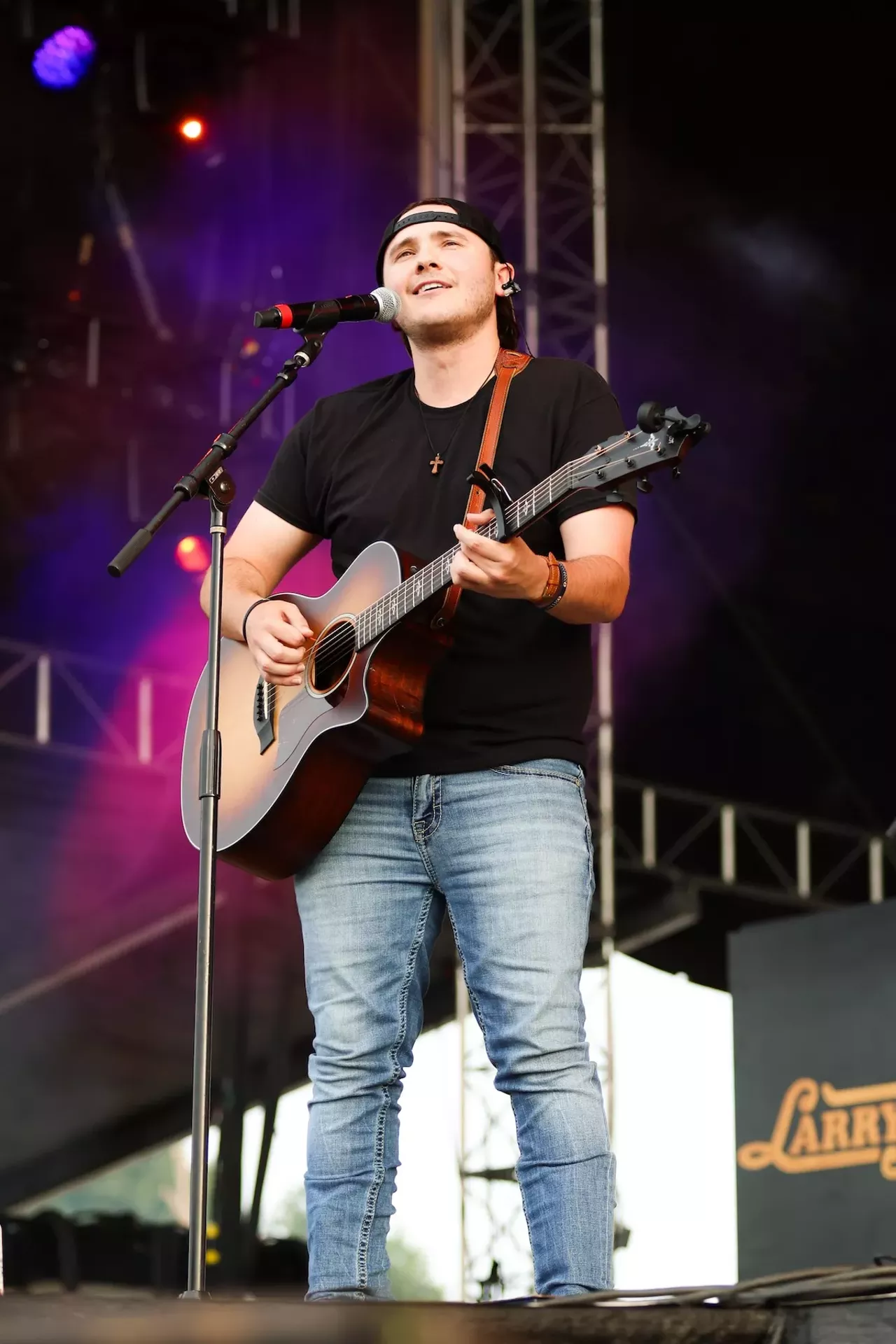 Thomas Mac performing during the Voices of America Country Music Festival on Aug. 8, 2024