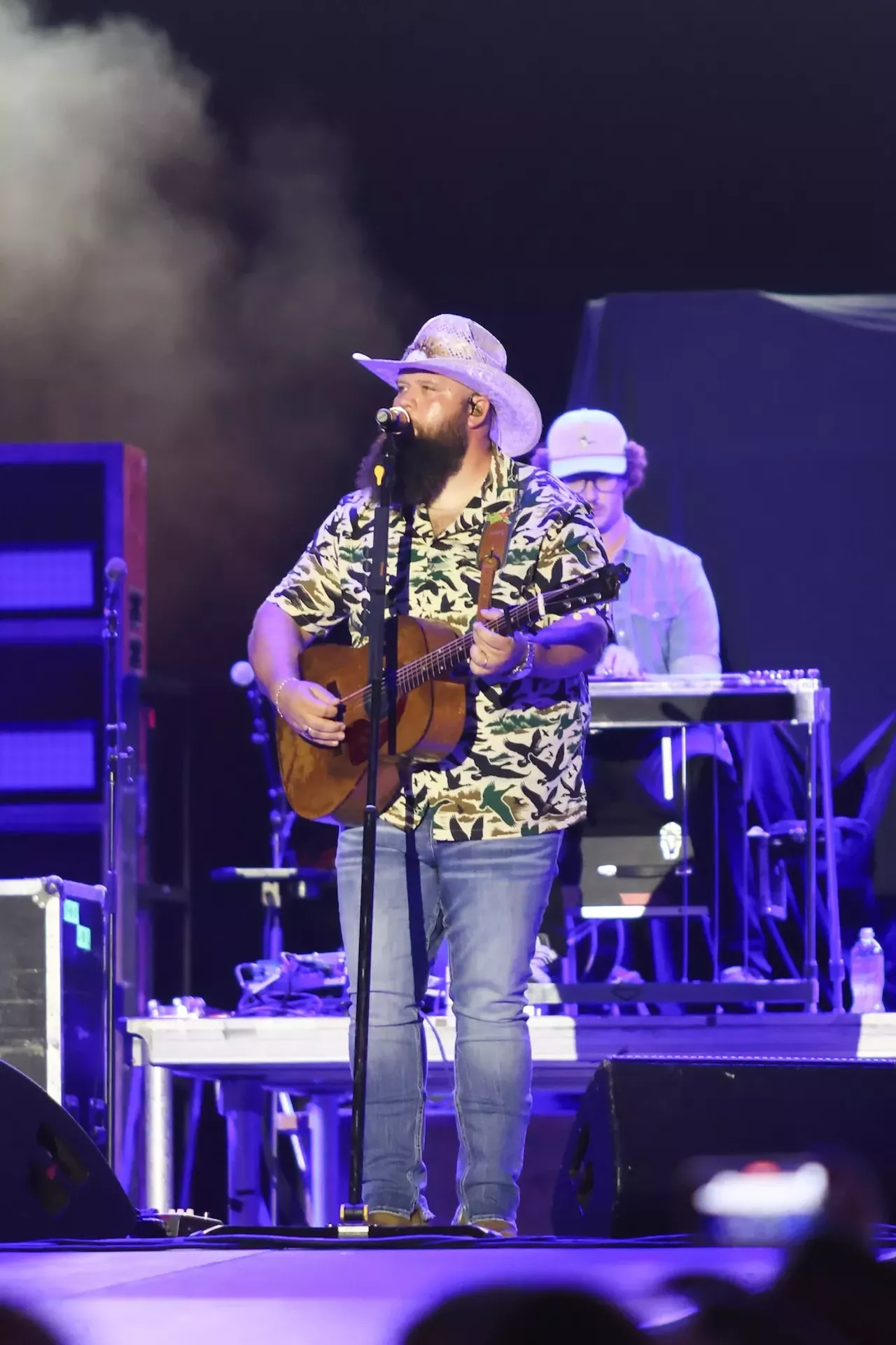 Larry Fleet performing during the Voices of America Country Music Festival on Aug. 8, 2024