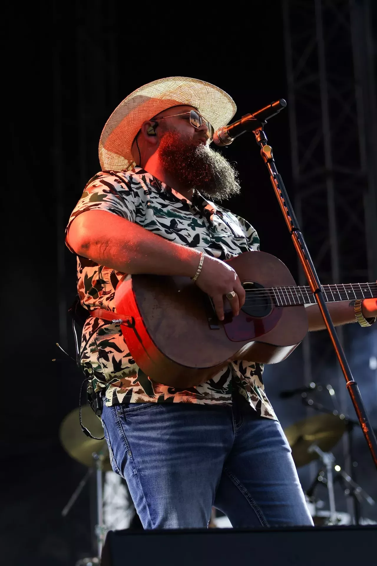 Larry Fleet performing during the Voices of America Country Music Festival on Aug. 8, 2024