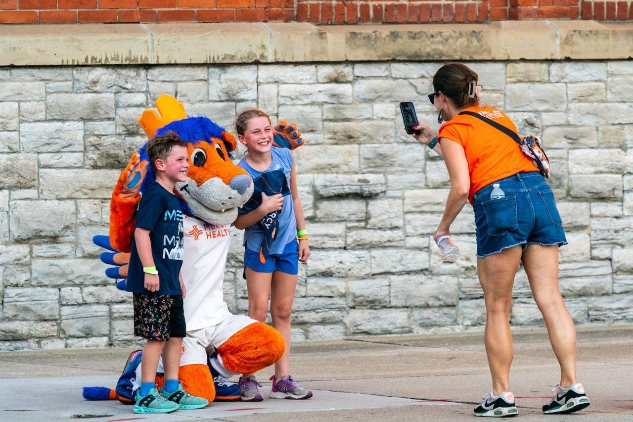 Fans take pictures with FC Cincinnati mascot "Gary" ahead of Leagues Cup match | FC Cincinnati vs. NYCFC | Aug. 5, 2024