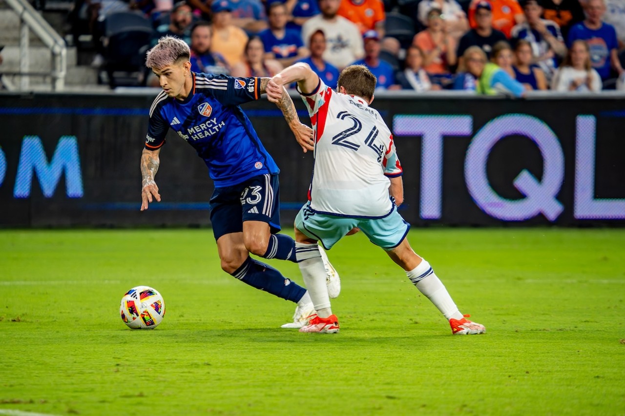 Luca Orellano charges past a defender | FC Cincinnati vs. Chicago Fire | July 17, 2024