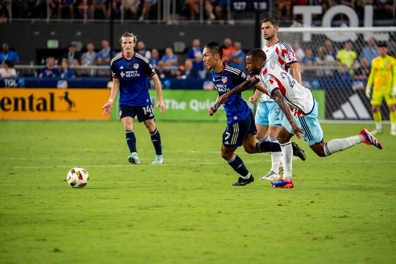 Yuya Kubo breaks away from a defender | FC Cincinnati vs. Chicago Fire | July 17, 2024