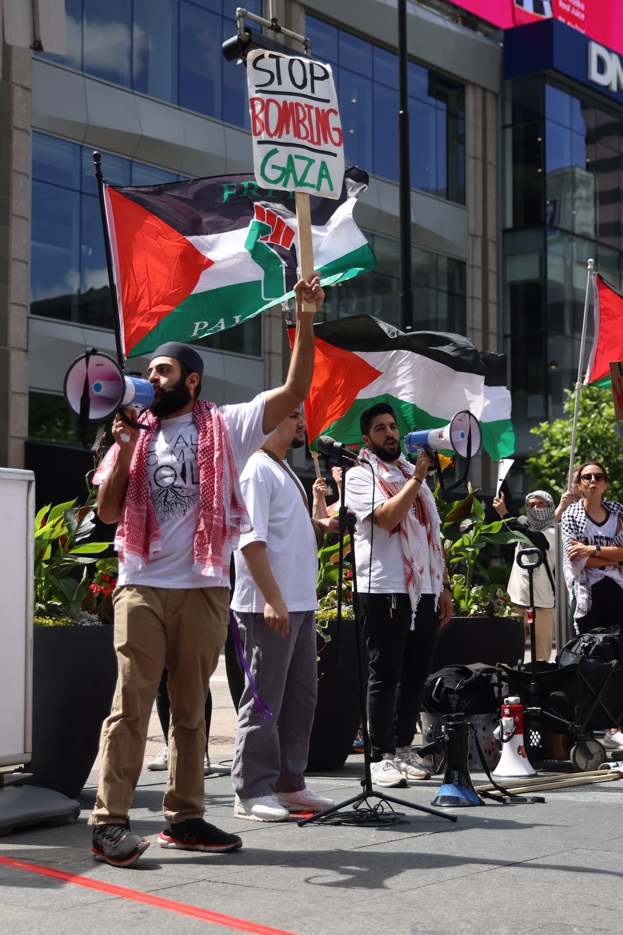 A pro-Palestinian protest at Fountain Square on May 27, 2024