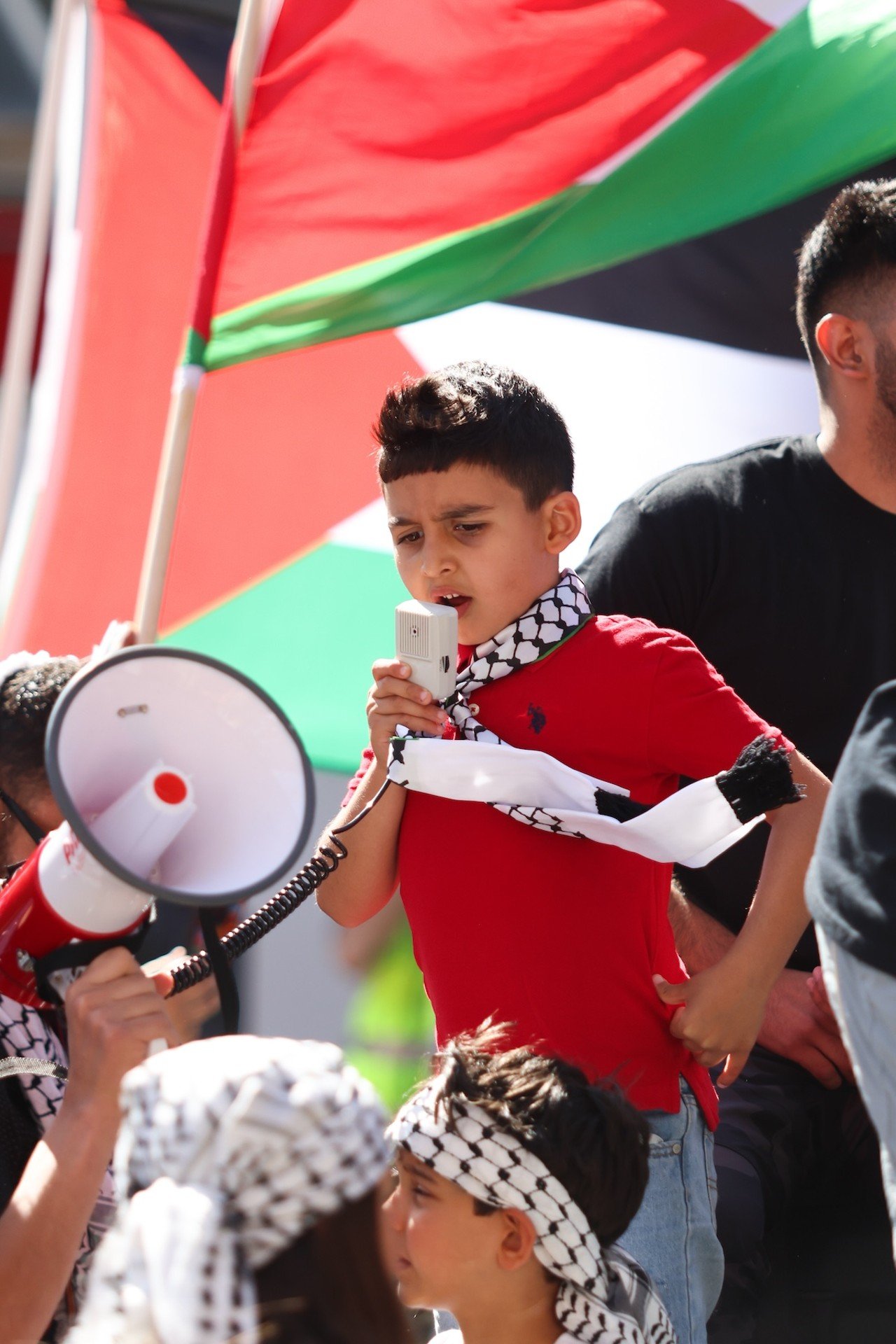 A pro-Palestinian protest at Fountain Square on May 27, 2024