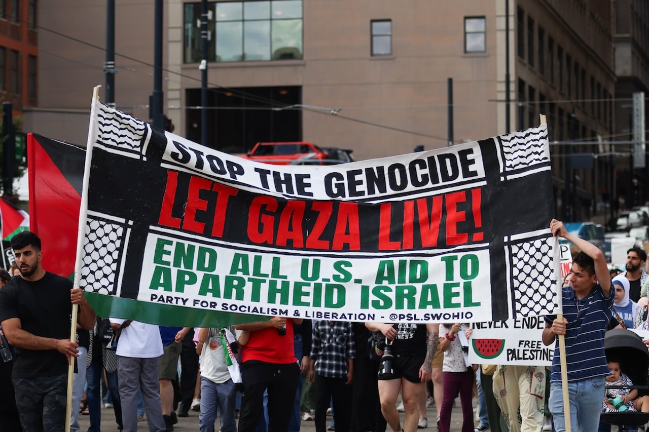 A pro-Palestinian protest at Fountain Square on May 27, 2024