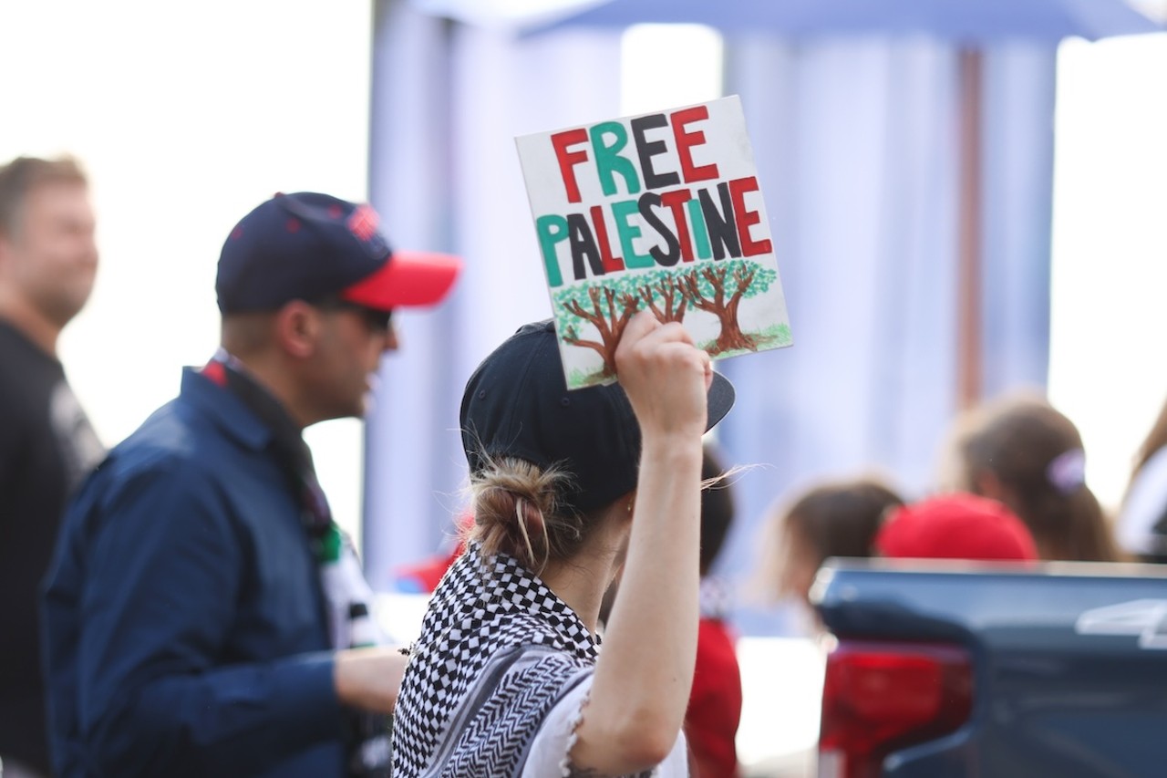 A pro-Palestinian protest at Fountain Square on May 27, 2024