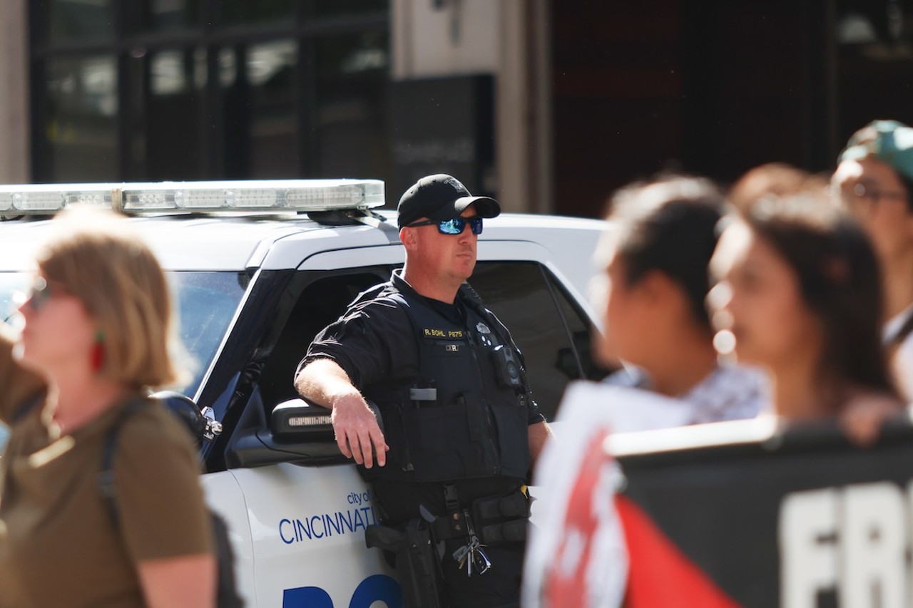 A pro-Palestinian protest at Fountain Square on May 27, 2024