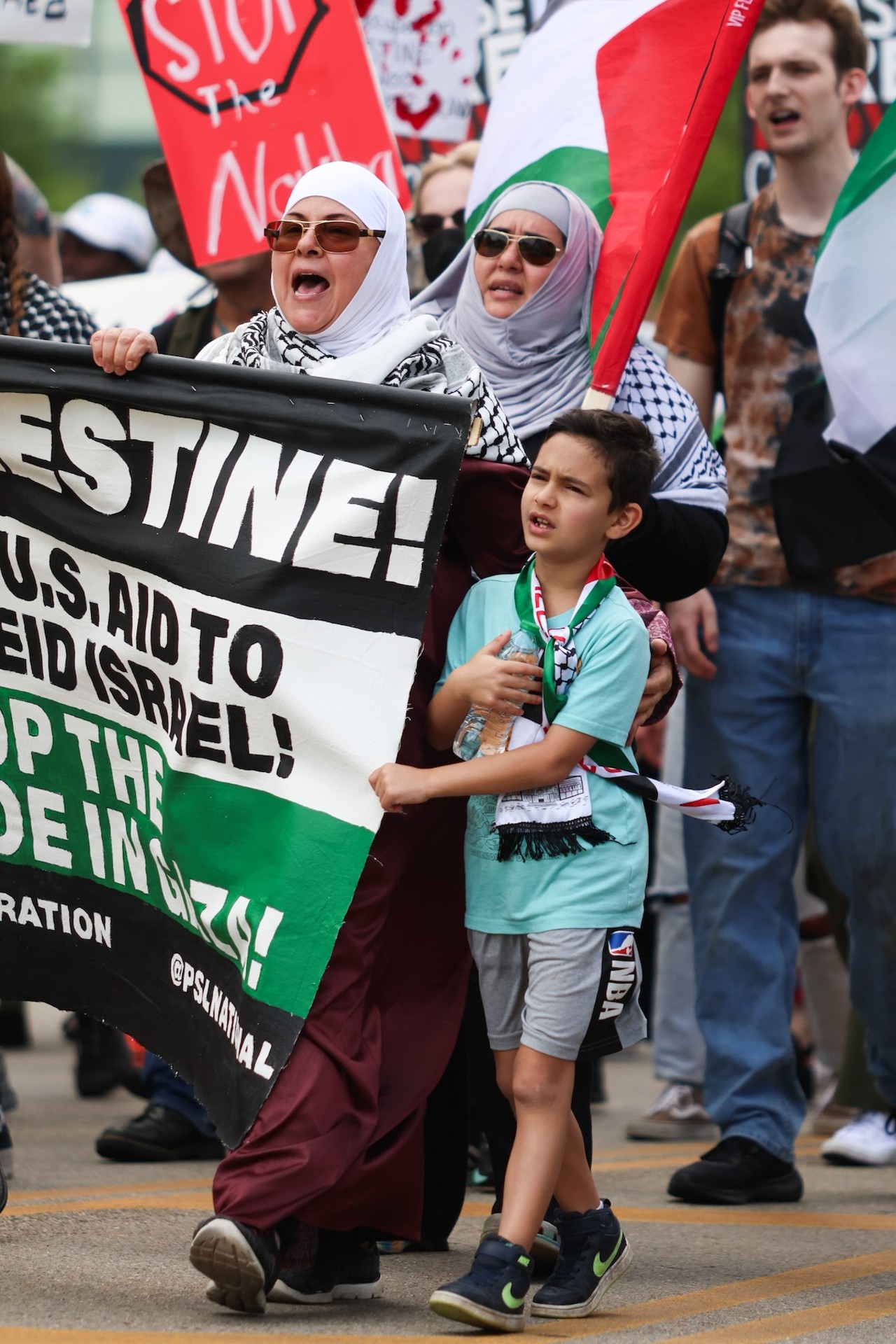 A pro-Palestinian protest at Fountain Square on May 27, 2024