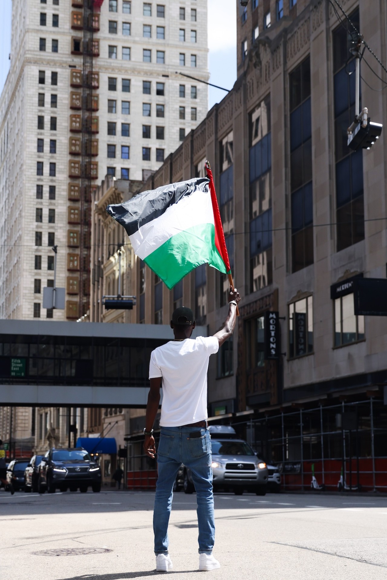 A pro-Palestinian protest at Fountain Square on May 27, 2024